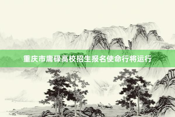 重庆市庸碌高校招生报名使命行将运行