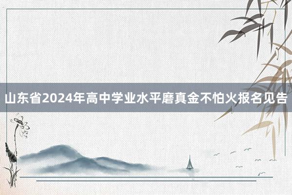 山东省2024年高中学业水平磨真金不怕火报名见告