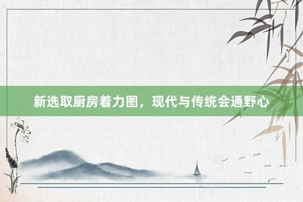 新选取厨房着力图，现代与传统会通野心
