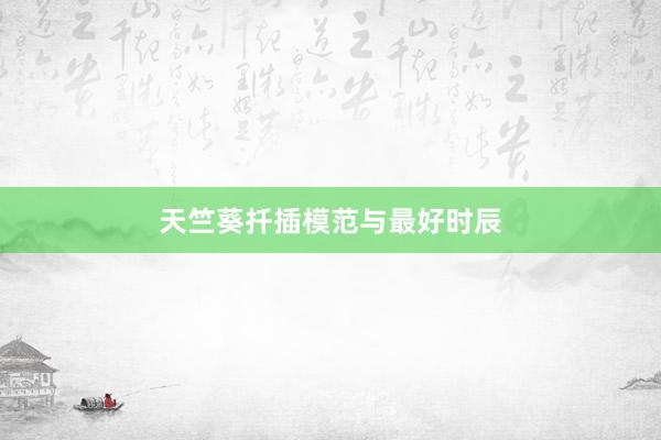 天竺葵扦插模范与最好时辰